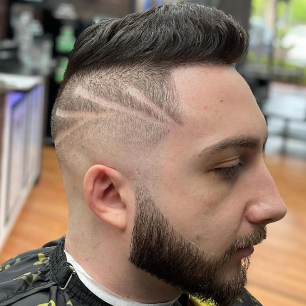 Barber giving a haircut